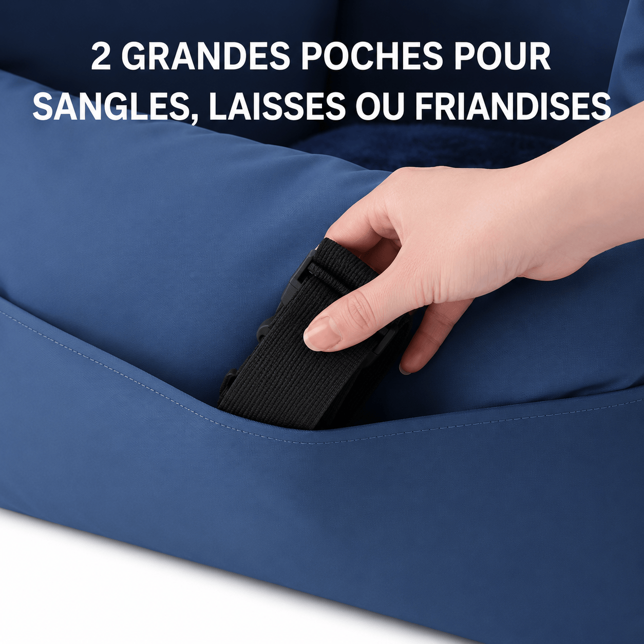 DogDock | Lit de Voiture Anti-Stress avec Attaches de Sécurité