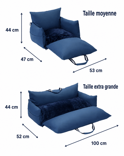 DogDock | Lit de Voiture Anti-Stress avec Attaches de Sécurité