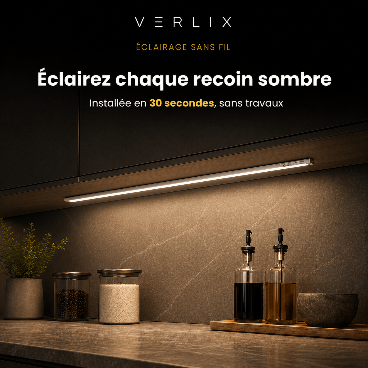 Verlix™ | Réglette LED Automatique Sans Fil