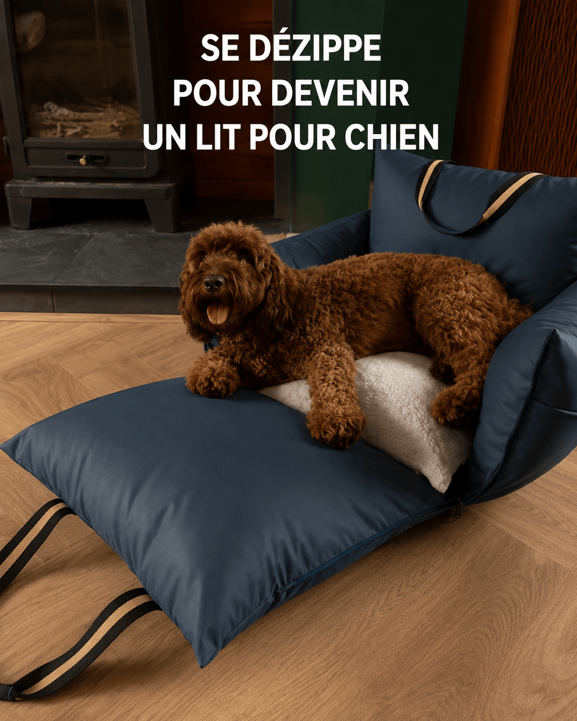 DogDock | Lit de Voiture Anti-Stress avec Attaches de Sécurité